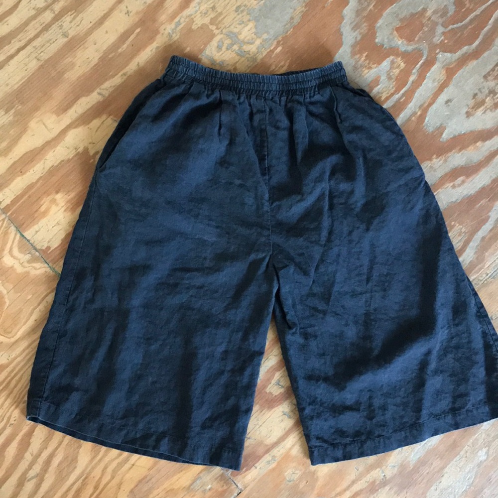 Ilana kohn black linen Caroline pants shorts M